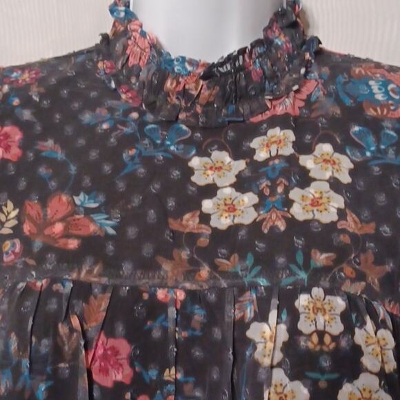 To La Roo Girls Black Floral  Tunic Neck Midi Dress. Size 14 - Picture 4 of 15